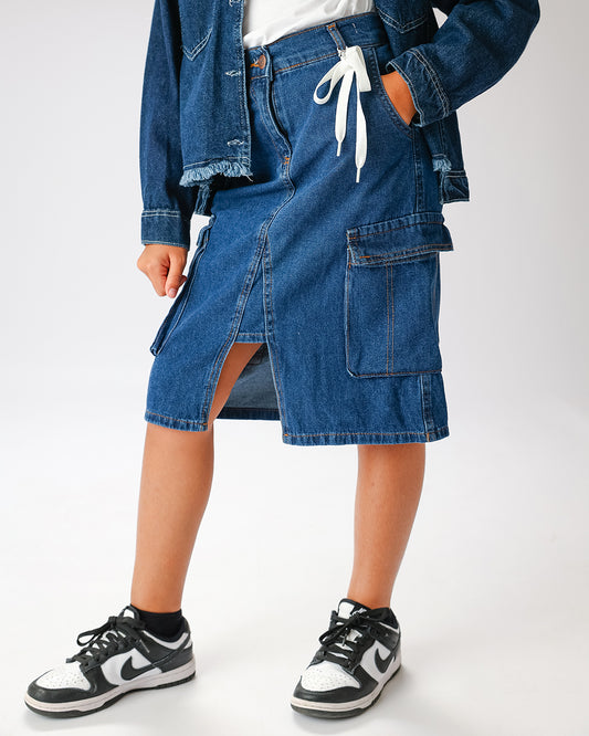 Gonna longuette denim