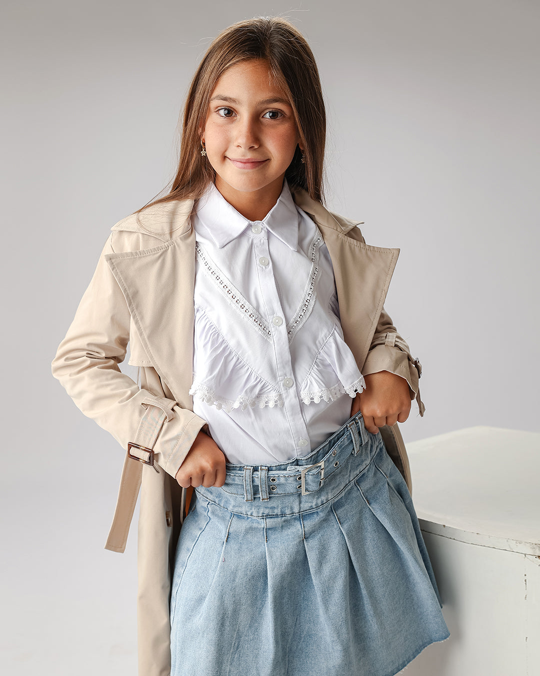 Camicia con rouches