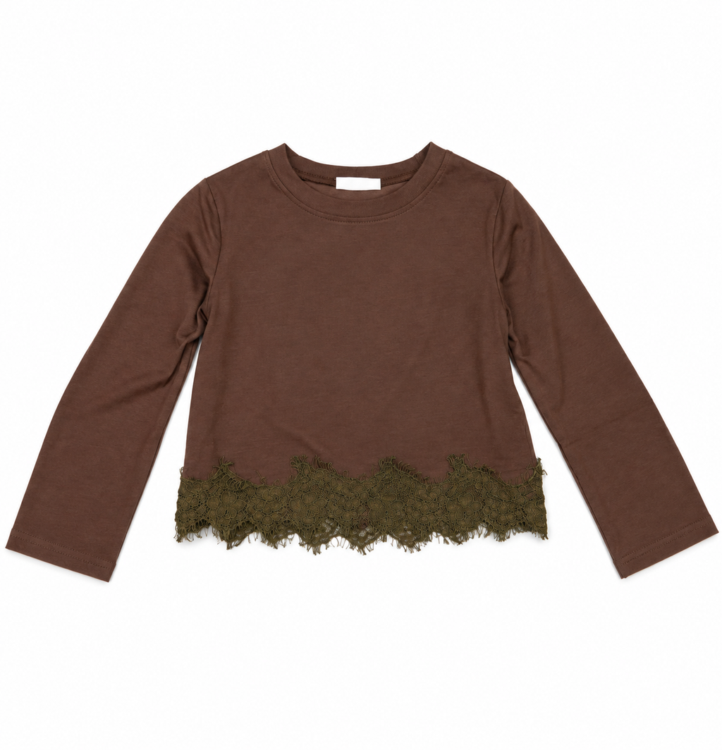 Maglia crop pizzo
