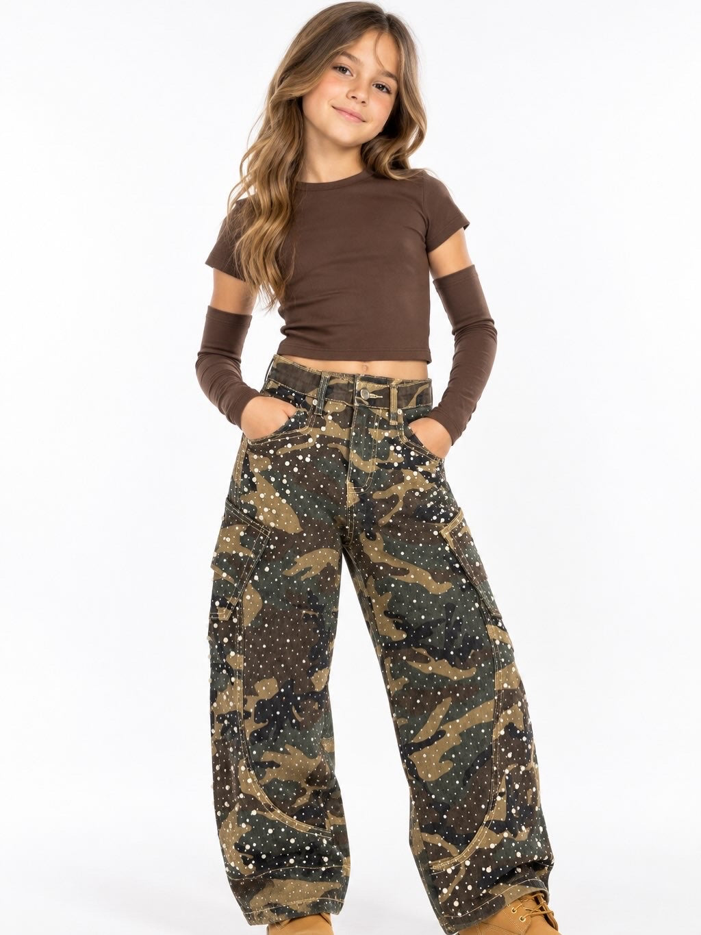 Jeans diamond mimetico
