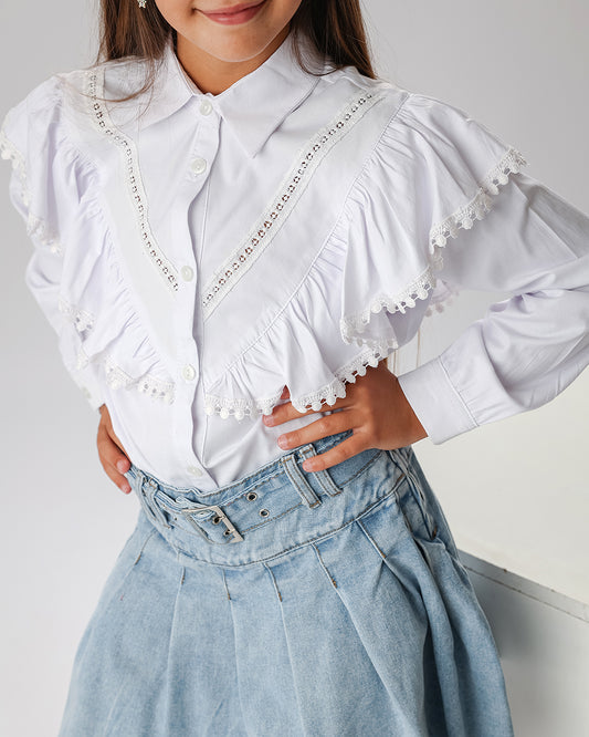 Camicia con rouches